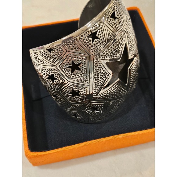 John Hardy Cuff Bracelet for a COWBOYS FAN Star Cutout Wide Band Sterling Silver - Picture 10 of 16